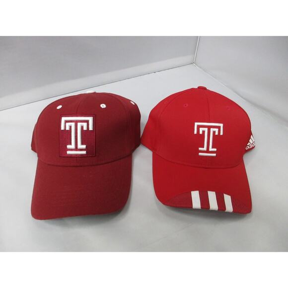 TEMPLE UNIVERSITY Owls Hat Cap Lot - Adidas Adjustable & Tow One Size - Picture 1 of 16